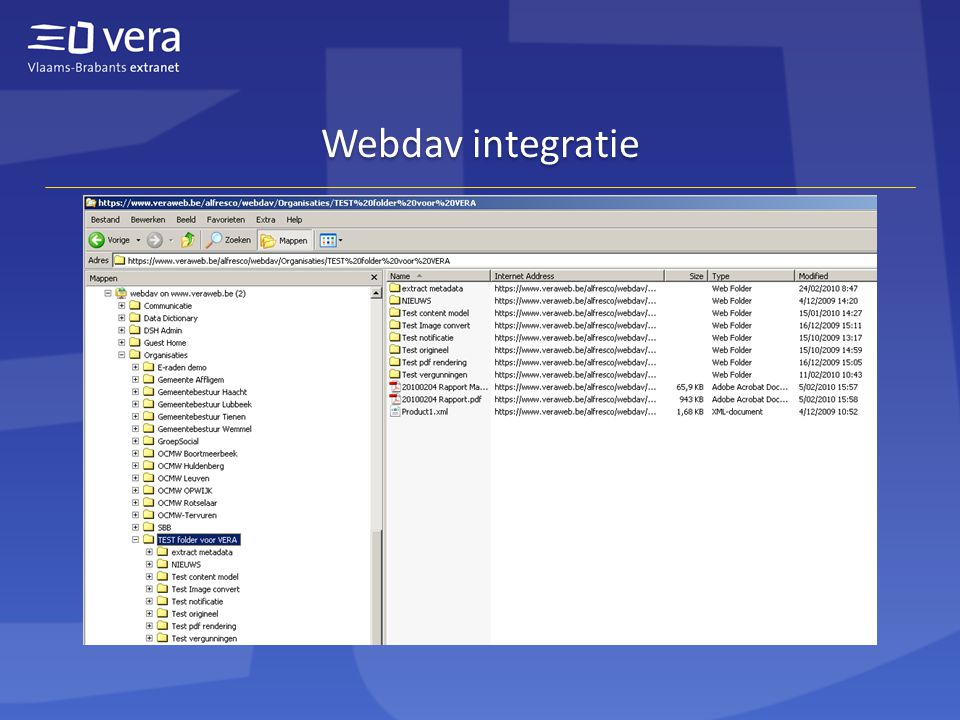Webdav integratie