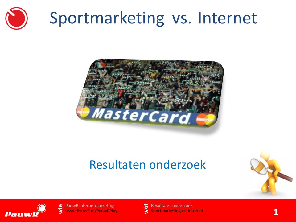 Sportmarketing vs.Internet Resultaten onderzoek Resultaten onderzoek Sportmarketing vs.