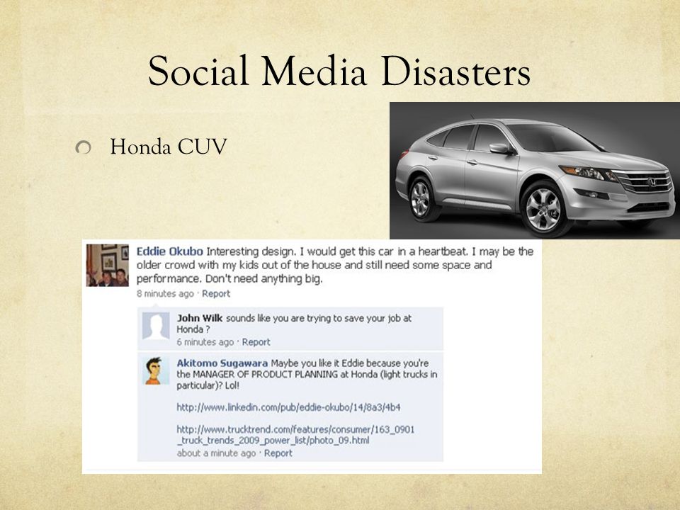 Social Media Disasters Honda CUV