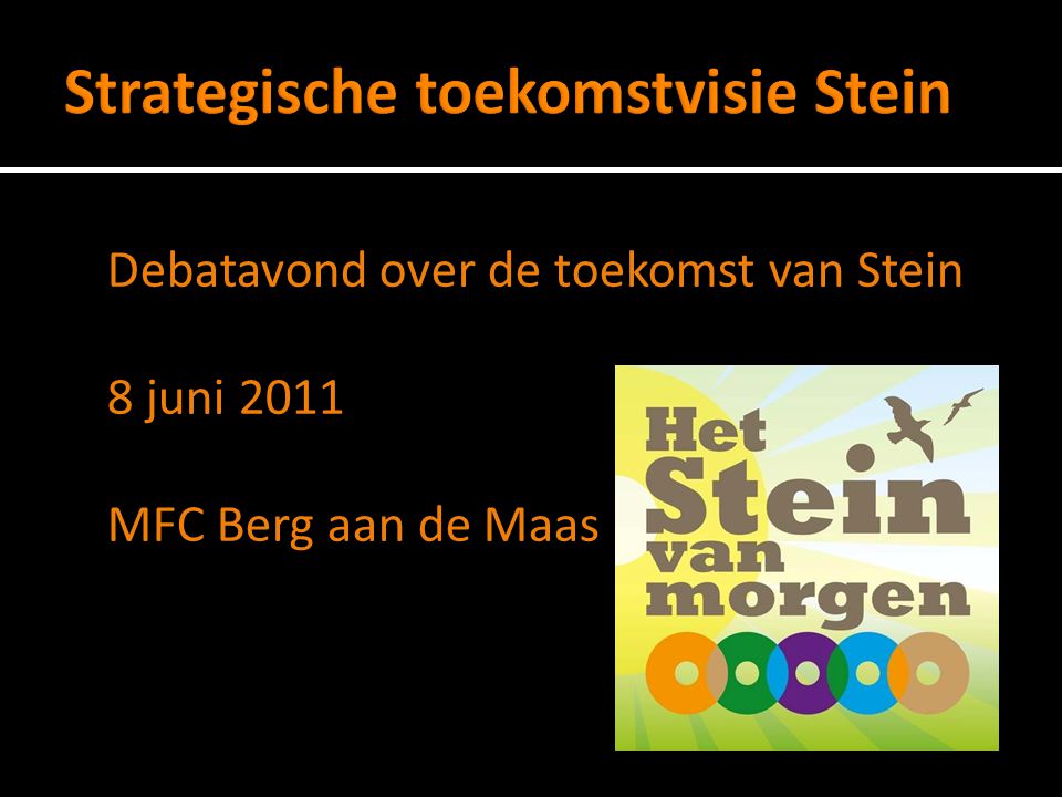 Debatavond over de toekomst van Stein 8 juni 2011 MFC Berg aan de Maas