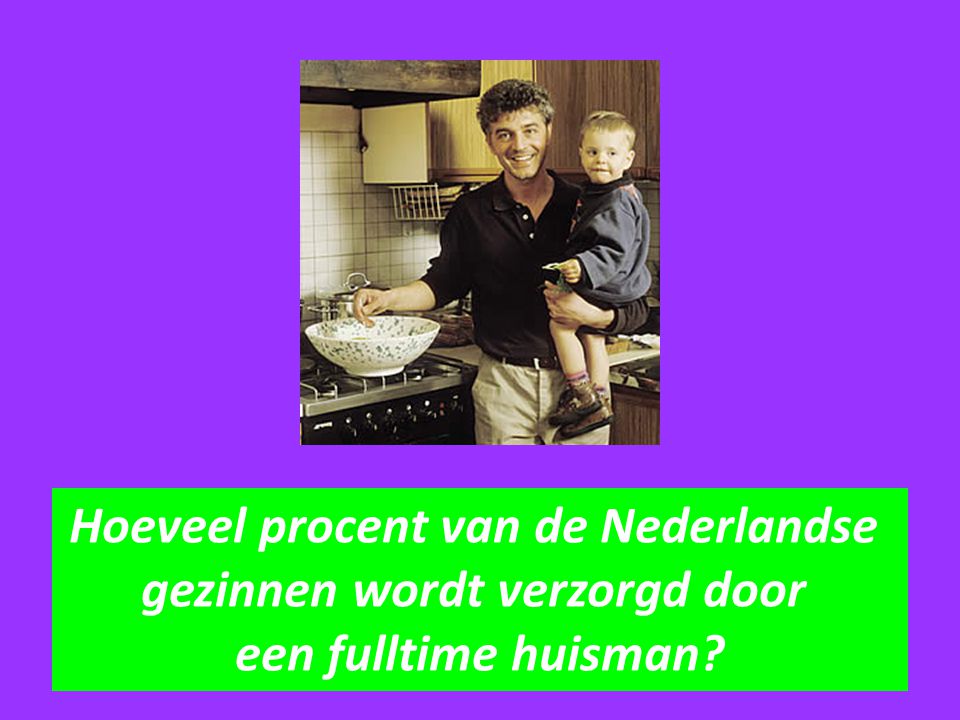 Hoeveel procent van de Nederlandse gezinnen wordt verzorgd door een fulltime huisman