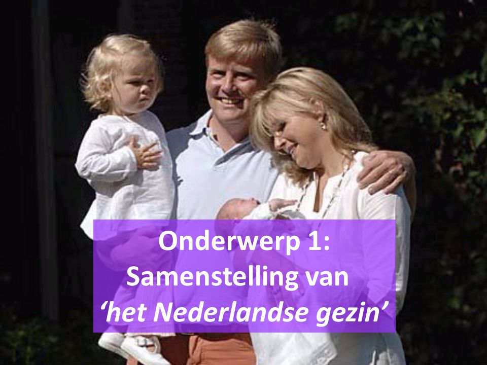 Onderwerp 1: Samenstelling van ‘het Nederlandse gezin’