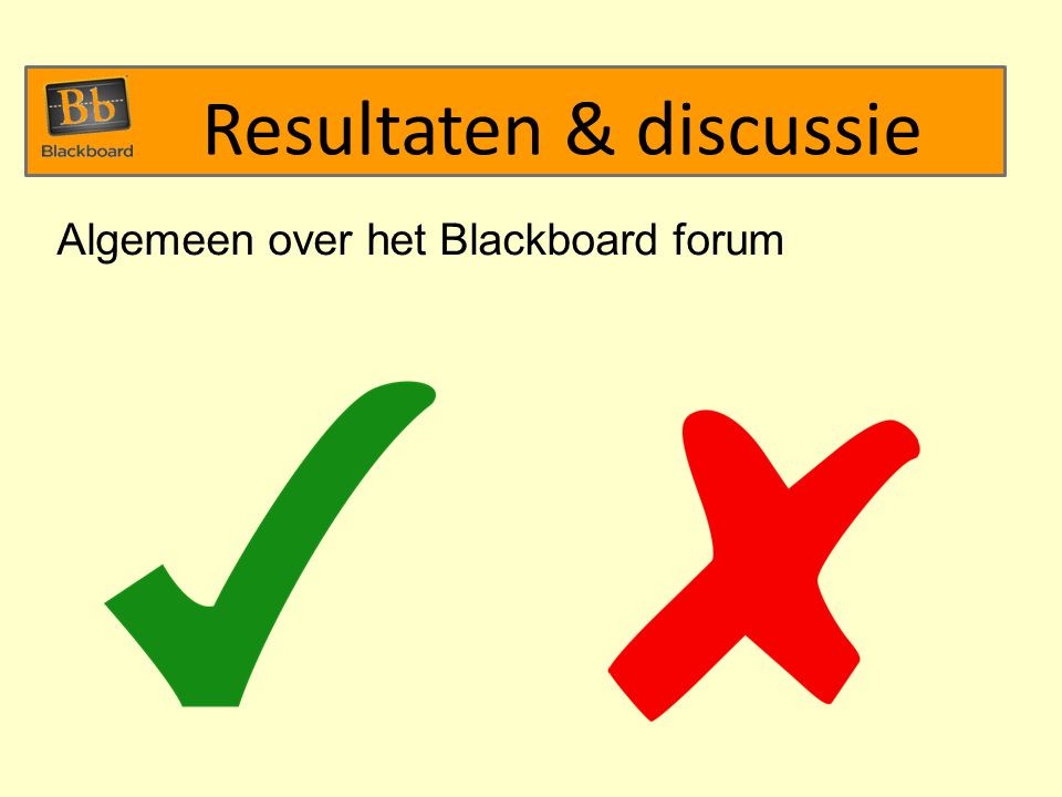 Algemeen over het Blackboard forum Resultaten & discussie