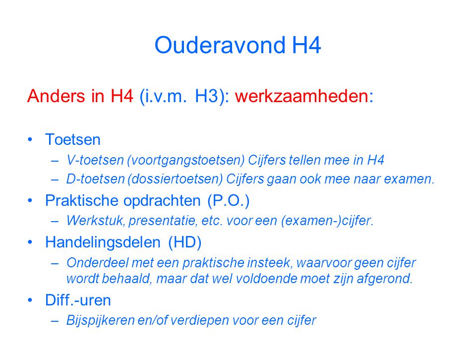 Ouderavond H4 Anders in H4 (i.v.m.