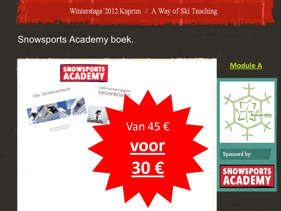 Snowsports Academy boek. Van 45 € voor 30 €