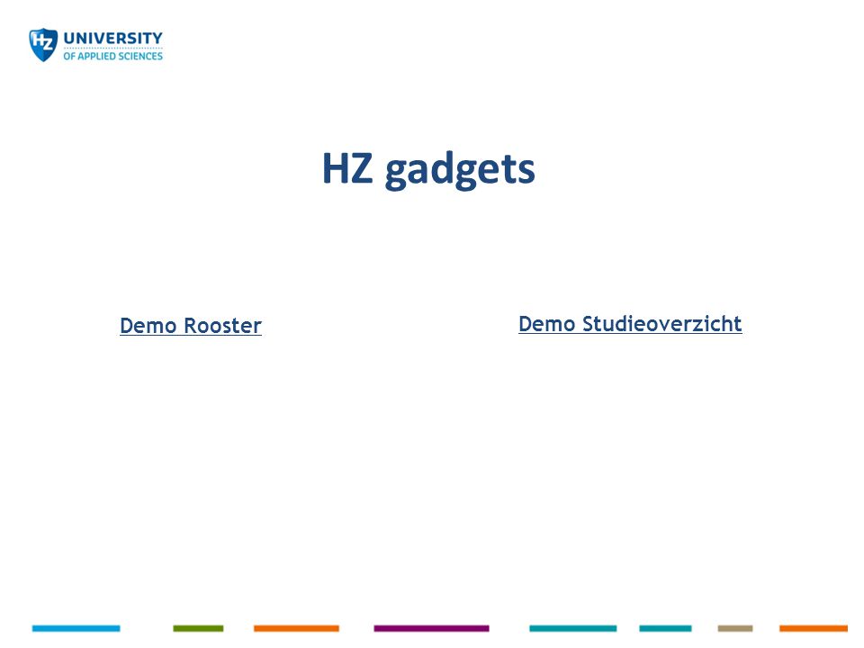 HZ gadgets Demo Rooster Demo Studieoverzicht