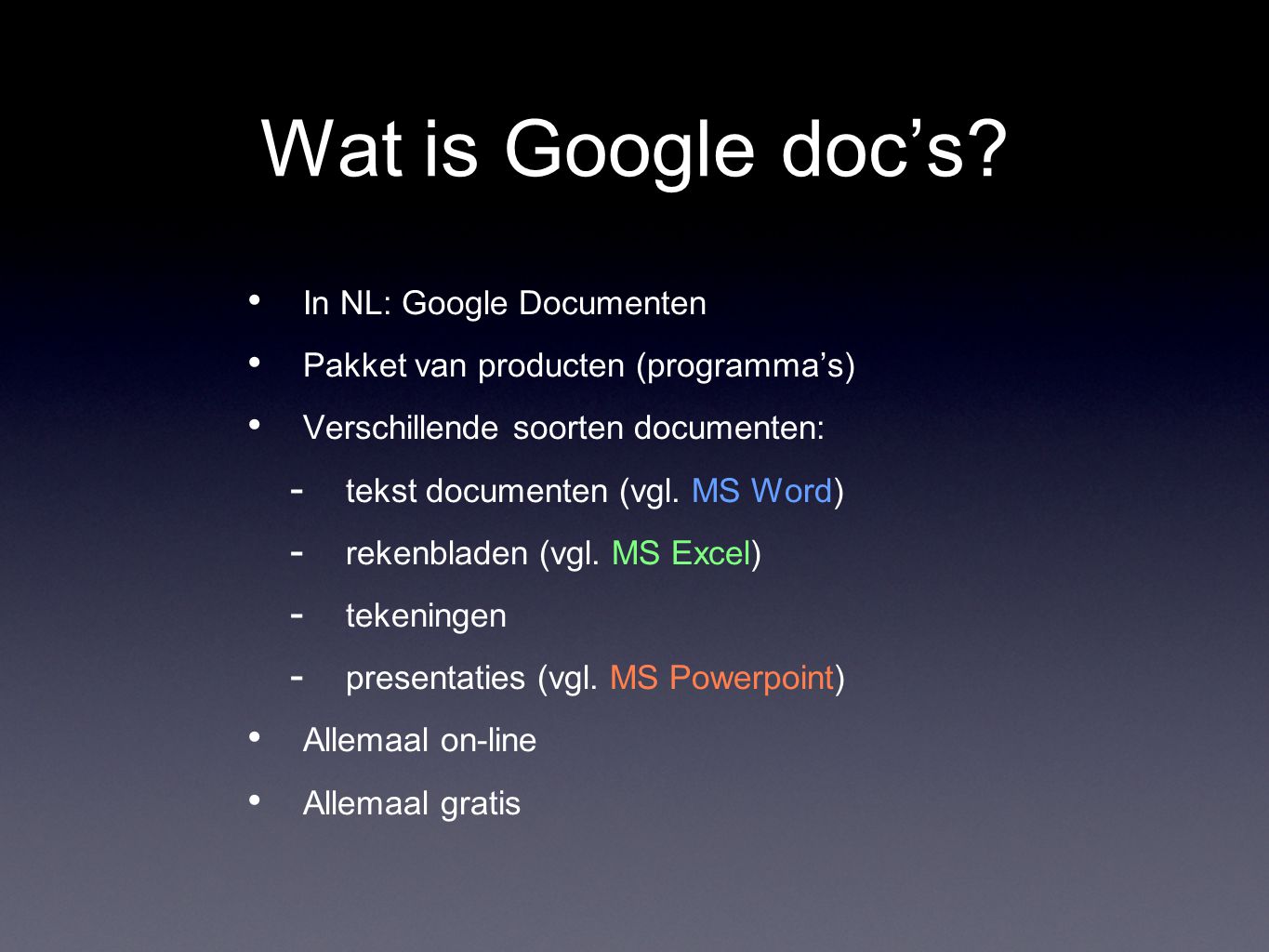 Wat is Google doc’s.