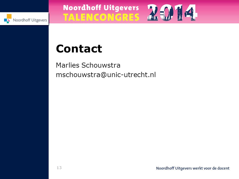 13 Contact Marlies Schouwstra
