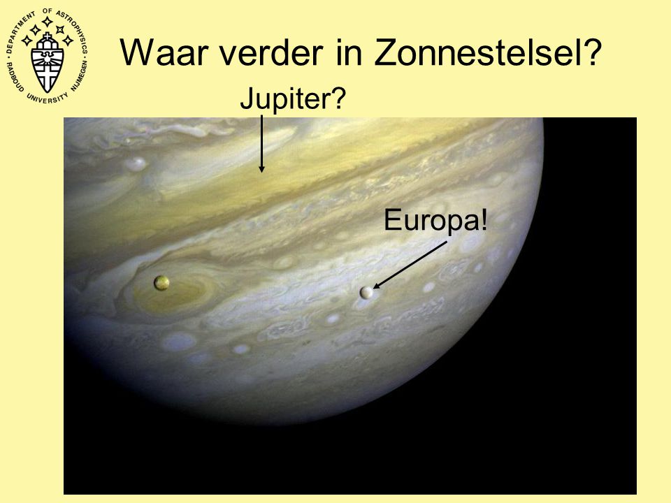 Waar verder in Zonnestelsel Jupiter Europa!