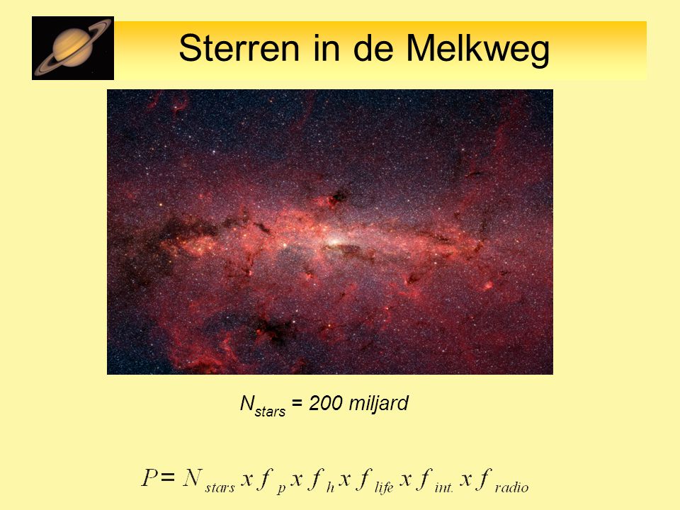 Sterren in de Melkweg N stars = 200 miljard