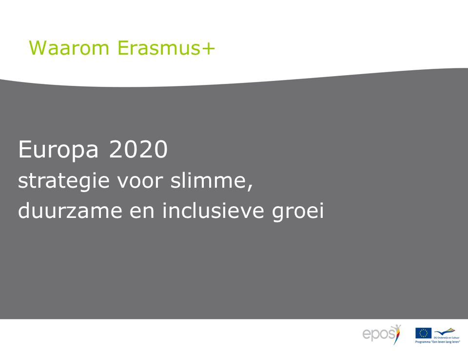 Waarom Erasmus+ Europa 2020 strategie voor slimme, duurzame en inclusieve groei