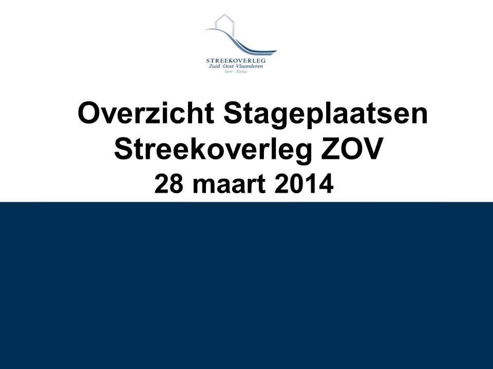 Overzicht Stageplaatsen Streekoverleg ZOV 28 maart 2014