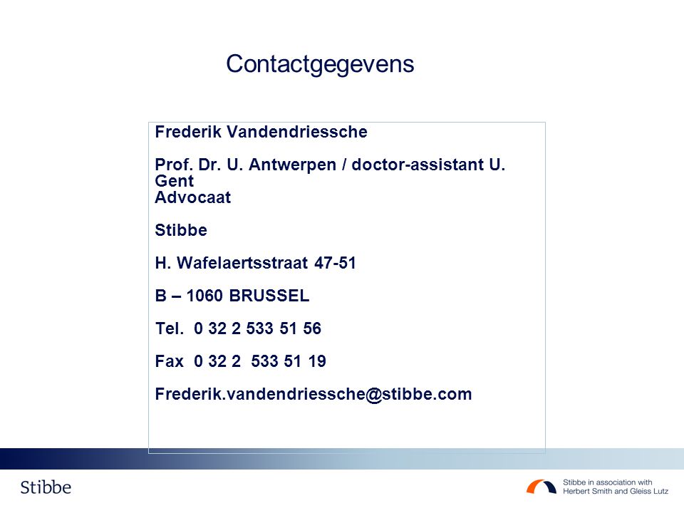 Contactgegevens Frederik Vandendriessche Prof. Dr.