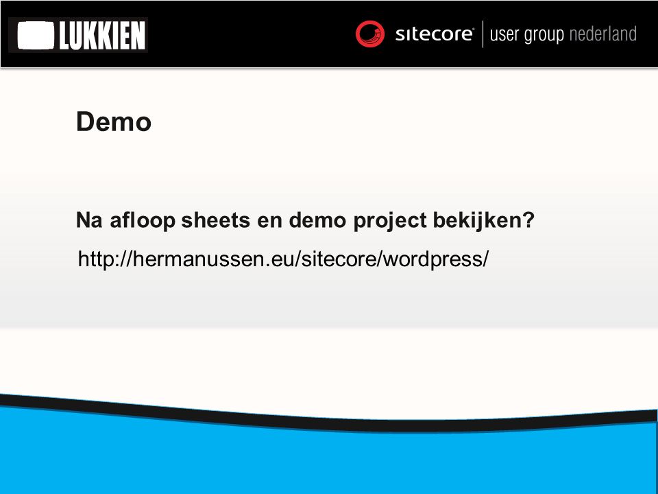 Demo Na afloop sheets en demo project bekijken