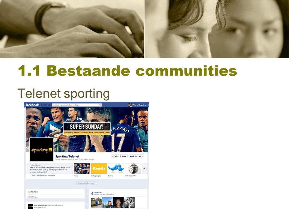 1.1 Bestaande communities Telenet sporting