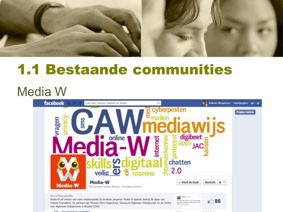 1.1 Bestaande communities Media W