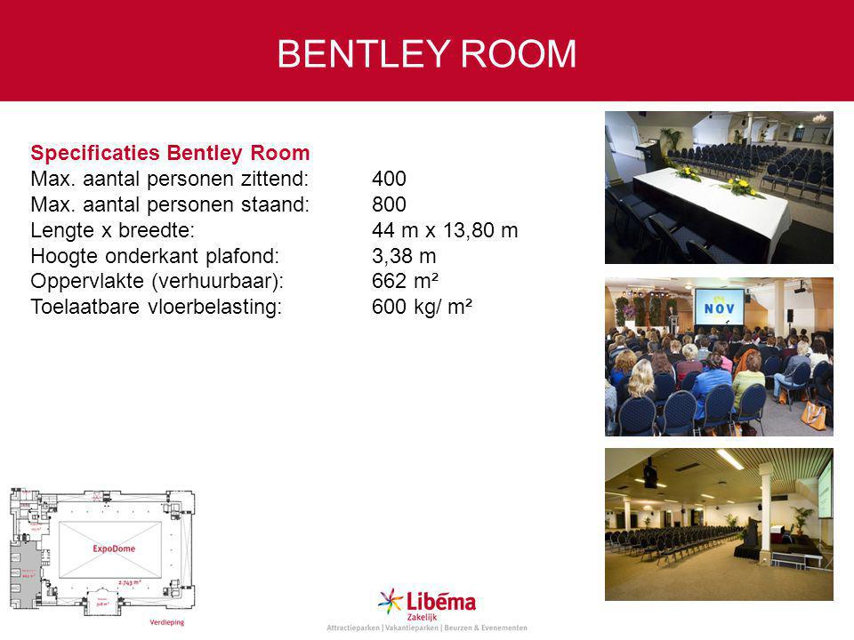 Specificaties Bentley Room Max. aantal personen zittend:400 Max.