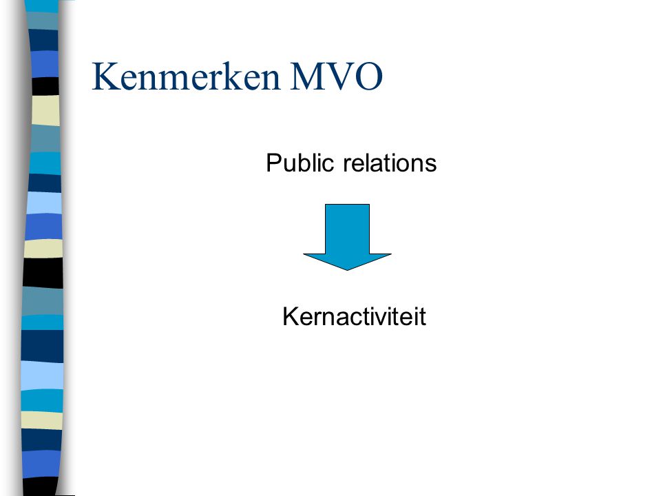 Kenmerken MVO Public relations Kernactiviteit