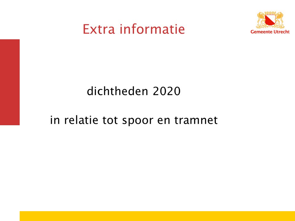 Extra informatie dichtheden 2020 in relatie tot spoor en tramnet