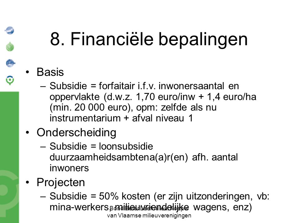Bond Beter Leefmilieu, Koepel van Vlaamse milieuverenigingen 8.
