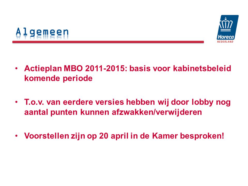 Actieplan MBO : basis voor kabinetsbeleid komende periode T.o.v.