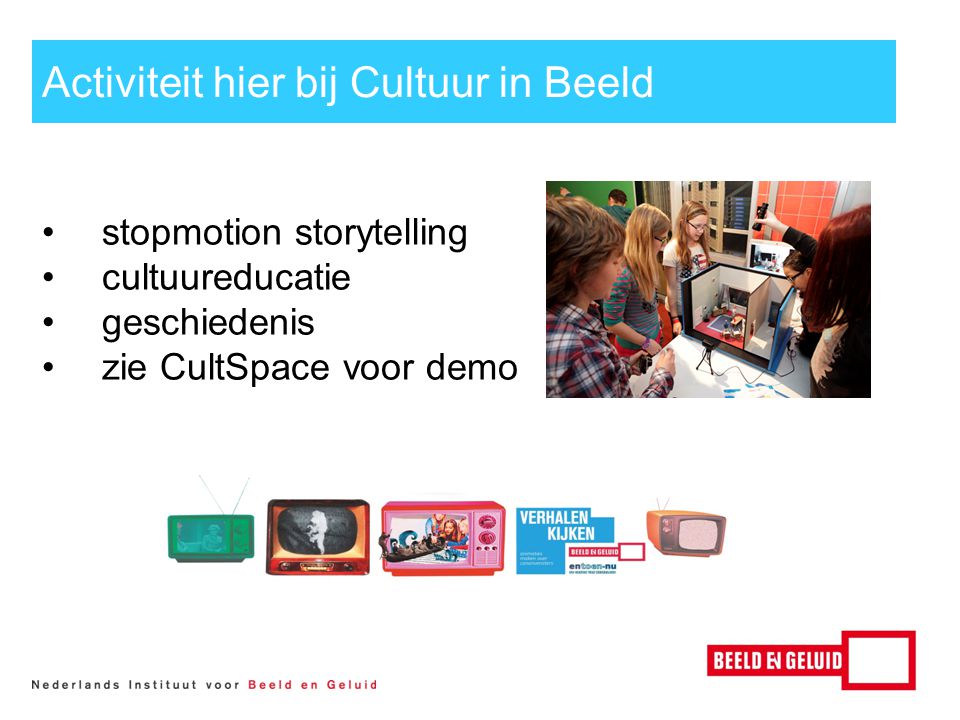 Activiteit hier bij Cultuur in Beeld stopmotion storytelling cultuureducatie geschiedenis zie CultSpace voor demo