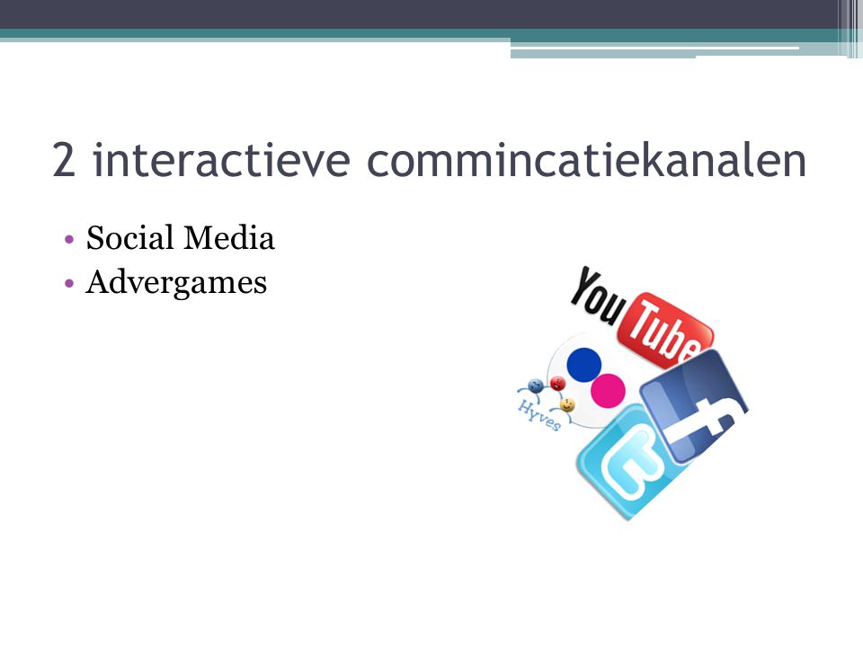 2 interactieve commincatiekanalen Social Media Advergames