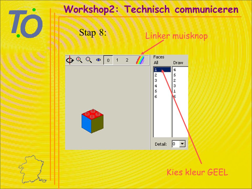 Linker muisknop Workshop2: Technisch communiceren Stap 8: Kies kleur GEEL