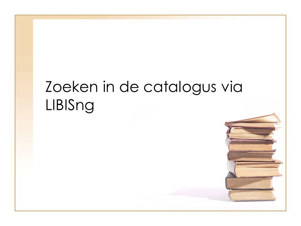 Zoeken in de catalogus via LIBISng