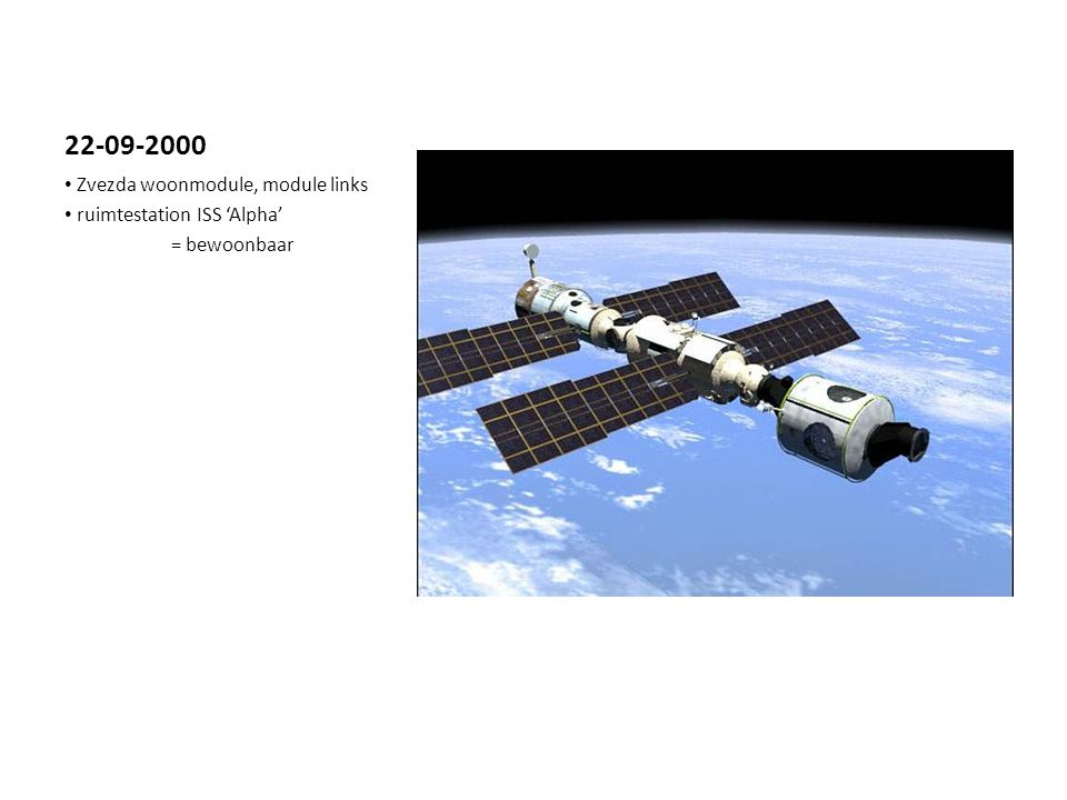 Zvezda woonmodule, module links ruimtestation ISS ‘Alpha’ = bewoonbaar