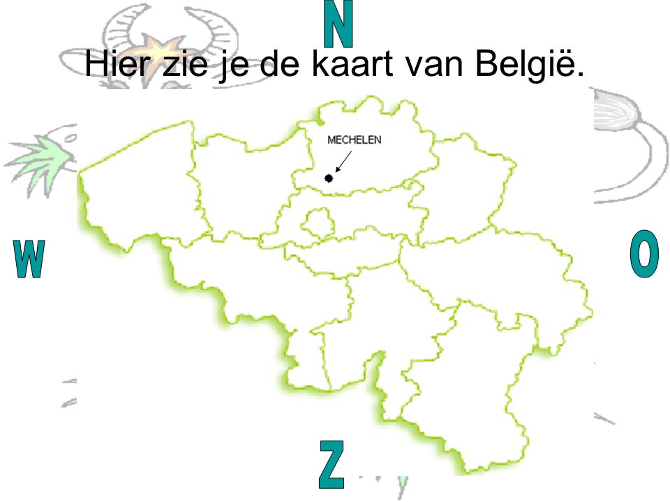 Hier zie je de kaart van België.