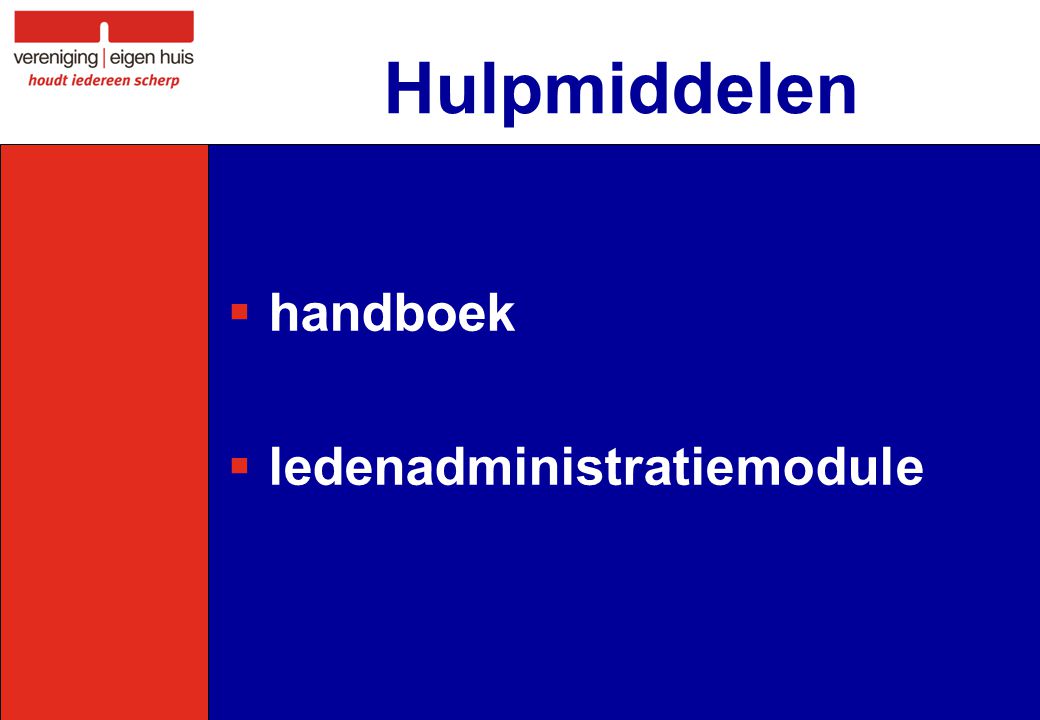  handboek  ledenadministratiemodule Hulpmiddelen