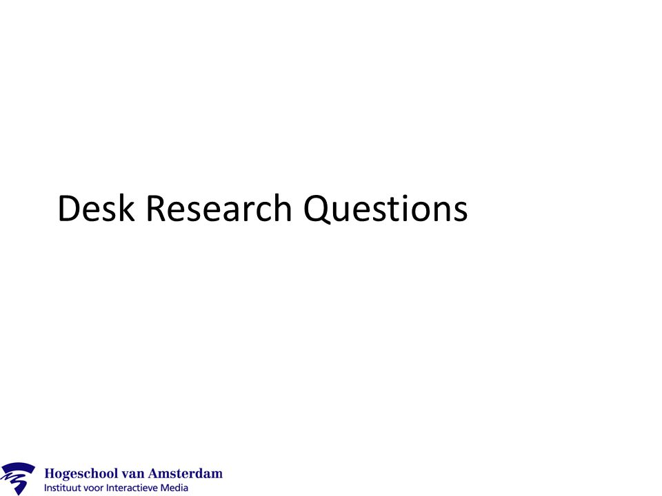 Desk Research Questions