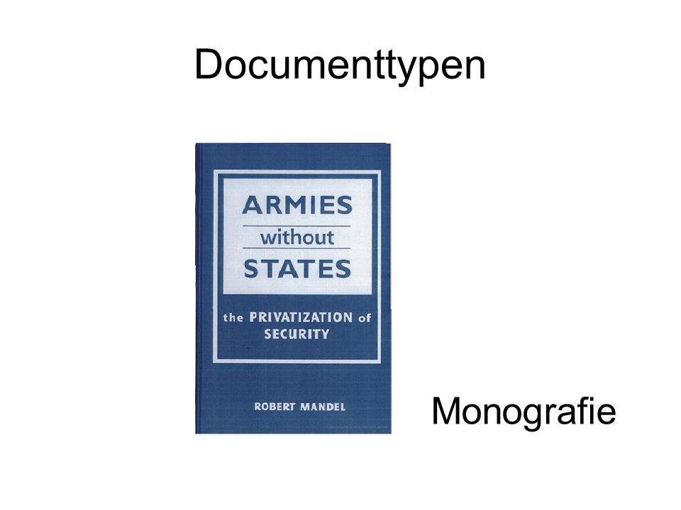 Documenttypen Monografie