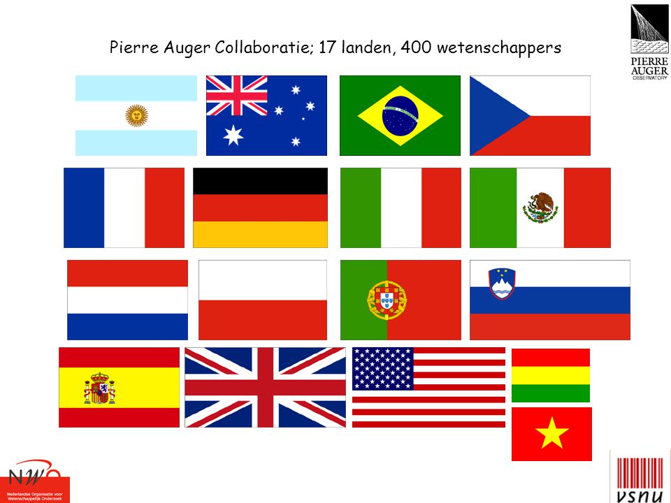 Pierre Auger Collaboratie; 17 landen, 400 wetenschappers