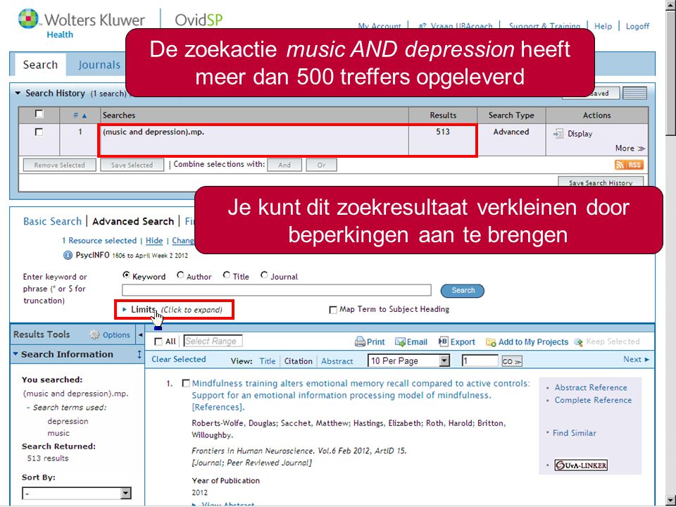 De zoekactie music AND depression heeft meer dan 500 treffers opgeleverd Je kunt dit zoekresultaat verkleinen door beperkingen aan te brengen