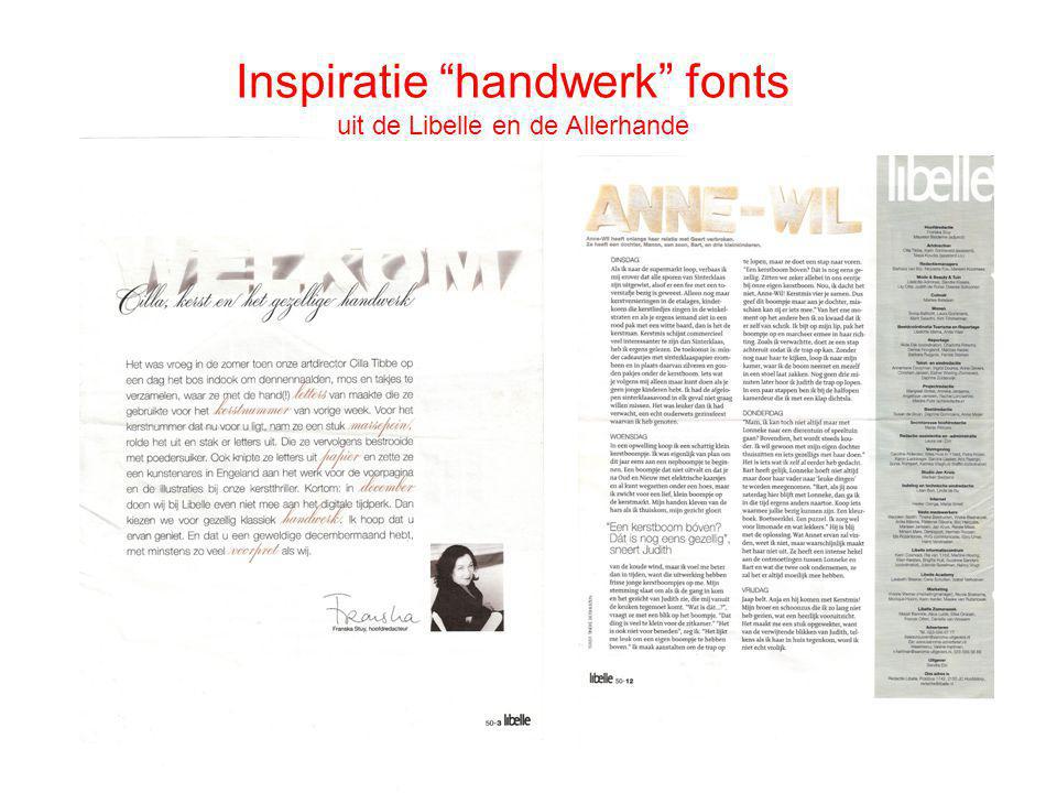 Inspiratie handwerk fonts uit de Libelle en de Allerhande