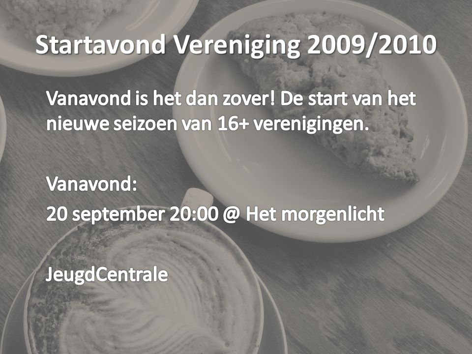 Startavond Vereniging 2009/2010