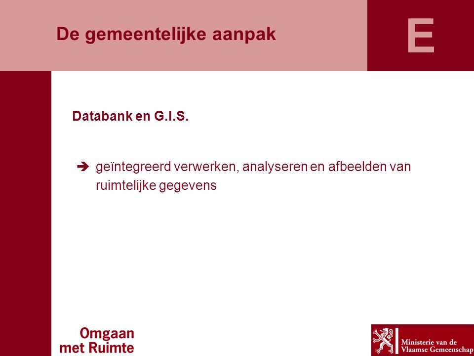 De gemeentelijke aanpak Databank en G.I.S.