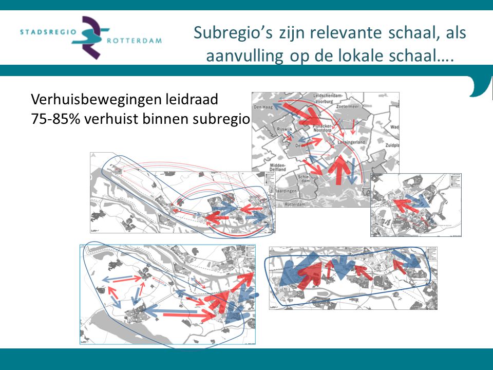 Subregio’s zijn relevante schaal, als aanvulling op de lokale schaal….
