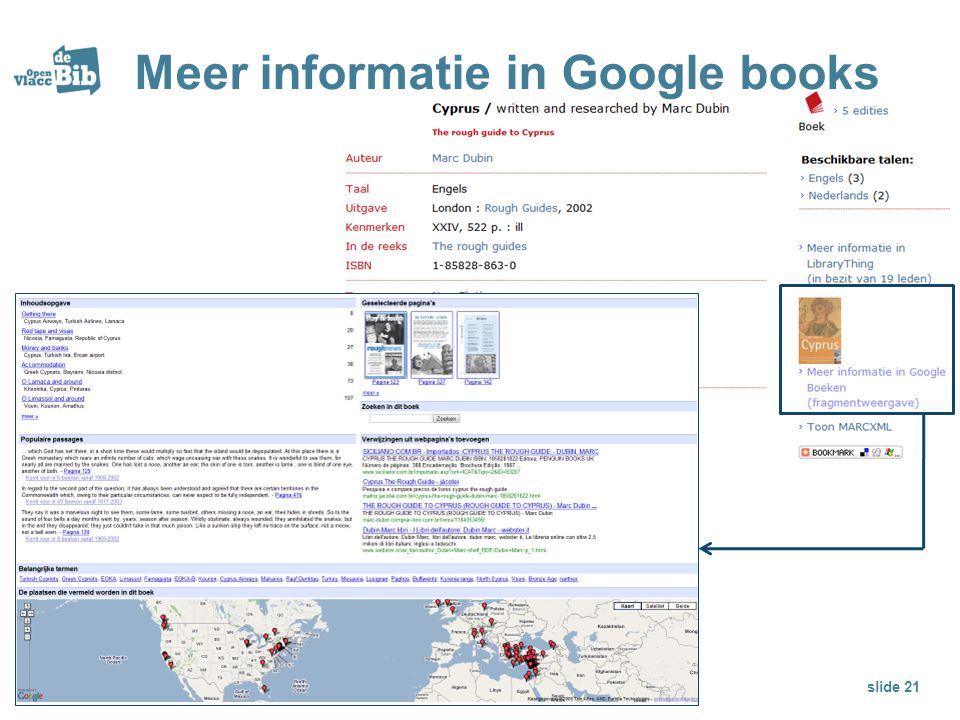 Meer informatie in Google books slide 21
