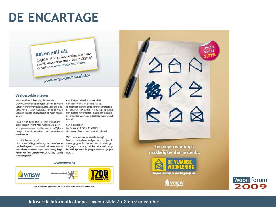 DE ENCARTAGE Infosessie informaticatoepassingen slide 7 8 en 9 november