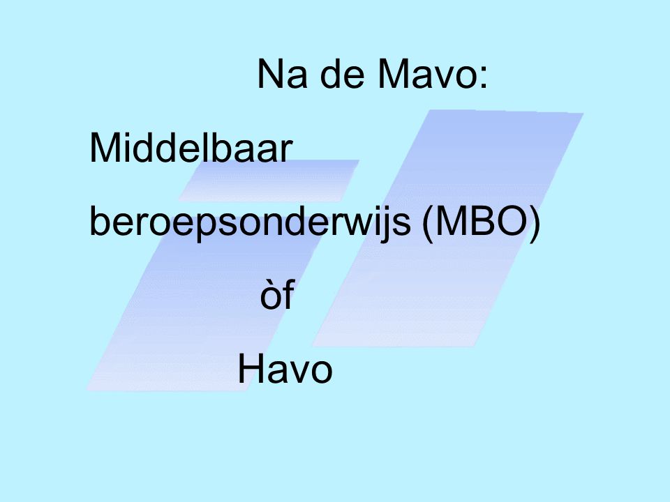 Na de Mavo: Middelbaar beroepsonderwijs (MBO) òf Havo