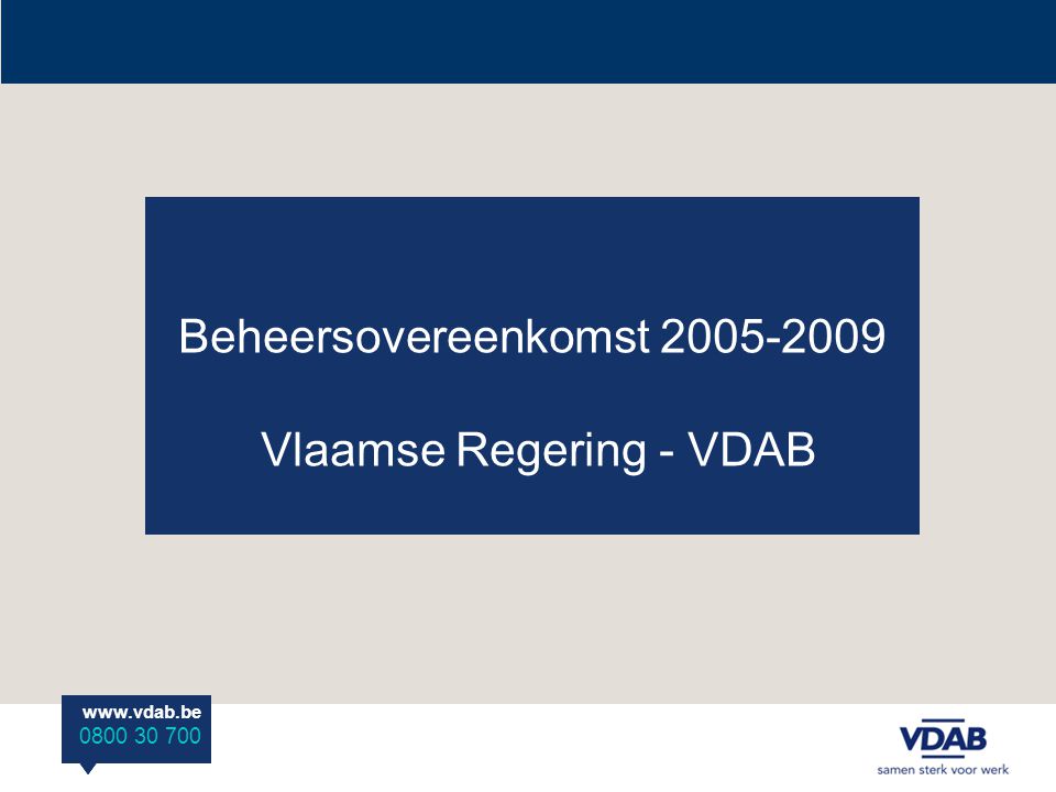 Beheersovereenkomst Vlaamse Regering - VDAB