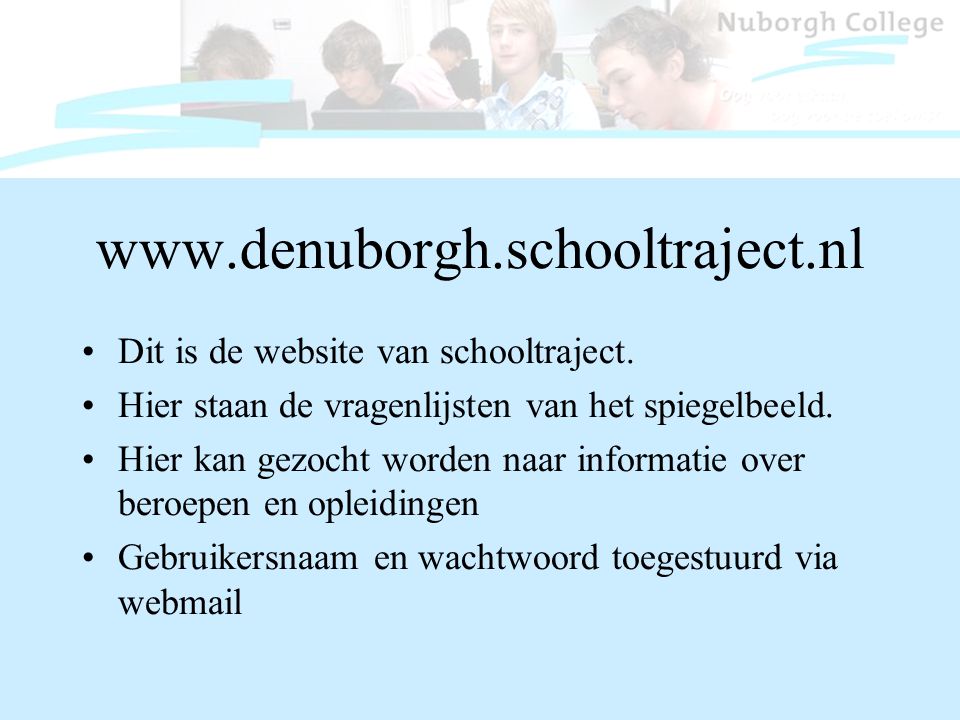 Dit is de website van schooltraject.