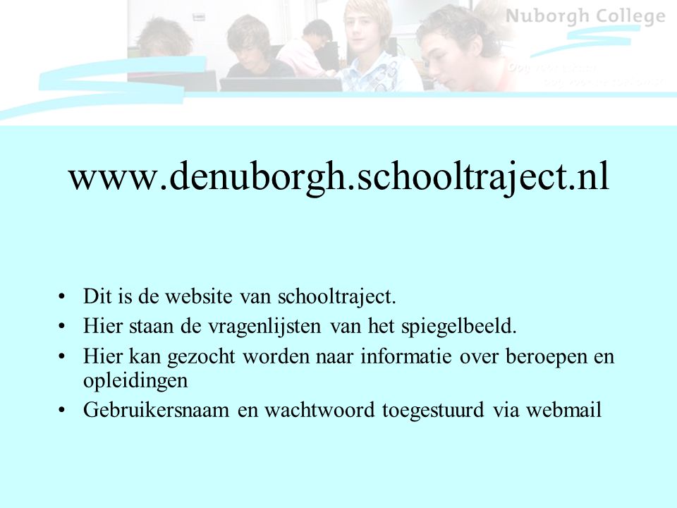 Dit is de website van schooltraject.