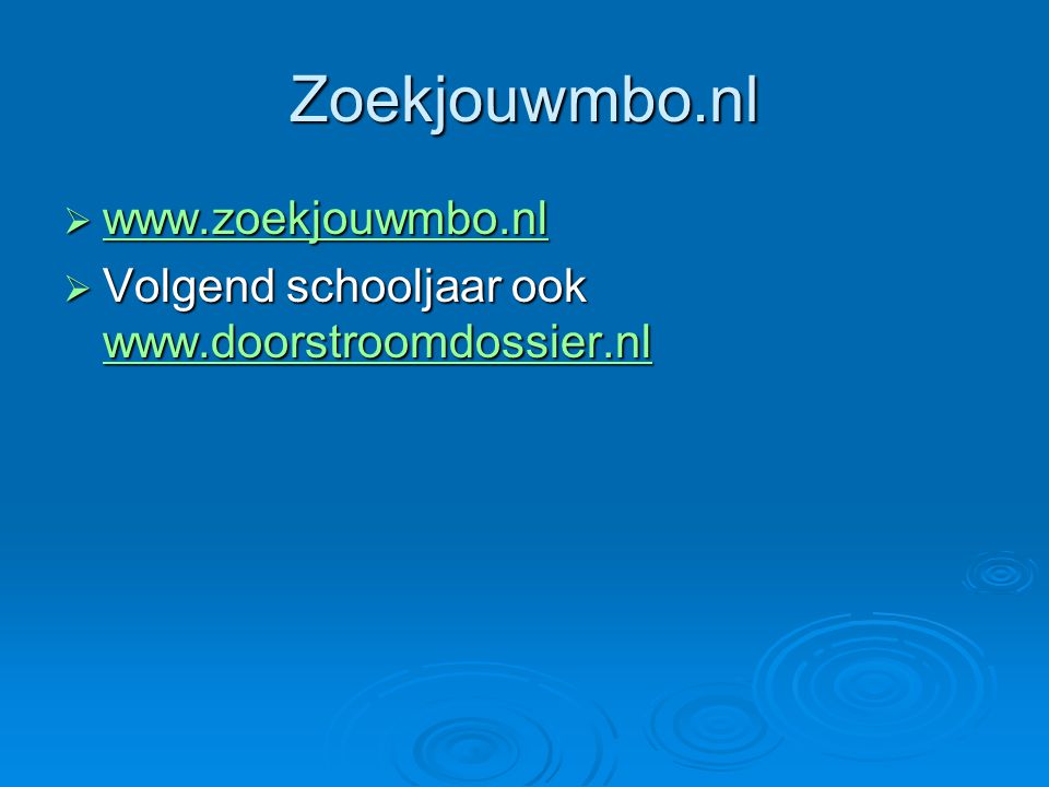 Zoekjouwmbo.nl       Volgend schooljaar ook