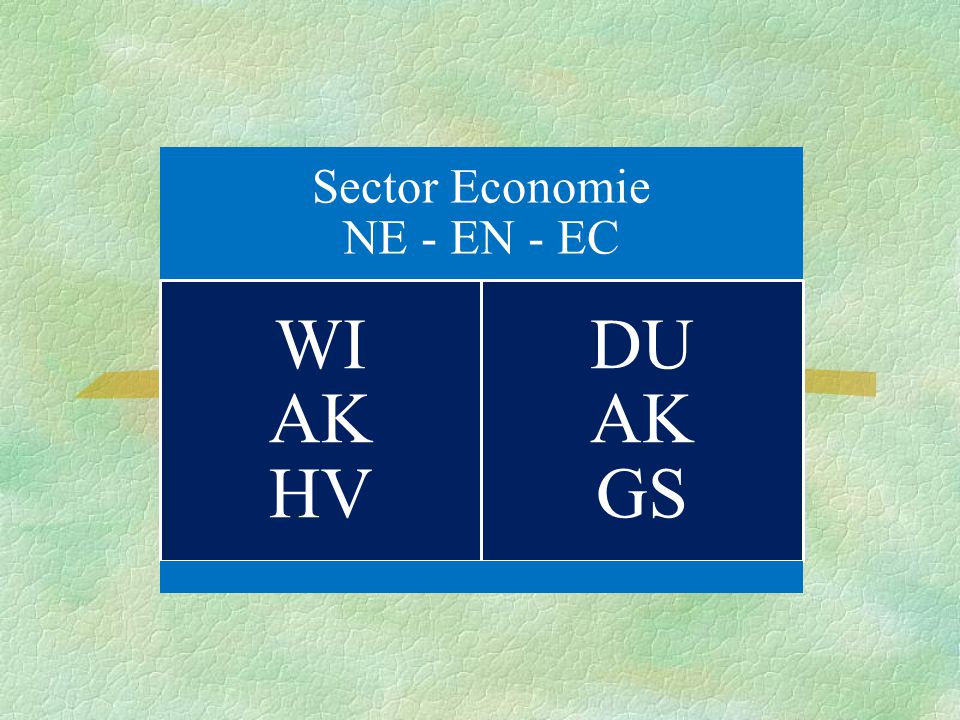 Sector Economie NE - EN - EC WI AK HV DU AK GS