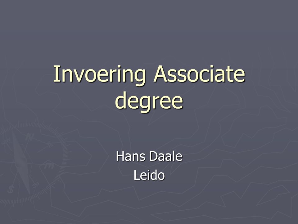 Invoering Associate degree Hans Daale Leido