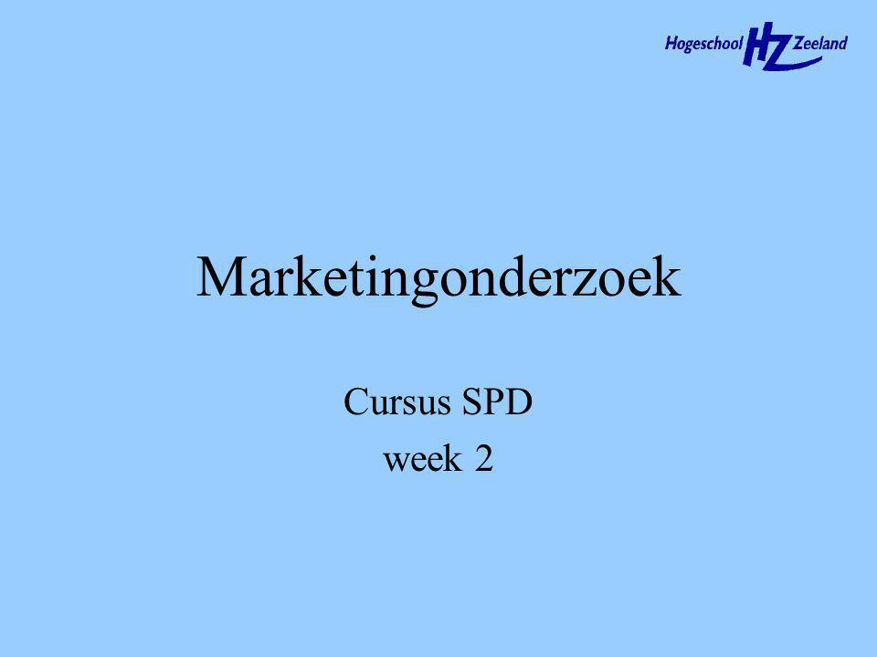 Marketingonderzoek Cursus SPD week 2